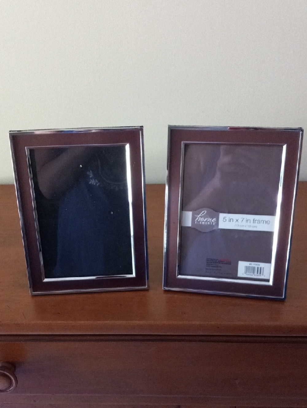 5x7 Modern Brown Silver Tone Photo Frame Set Of 2